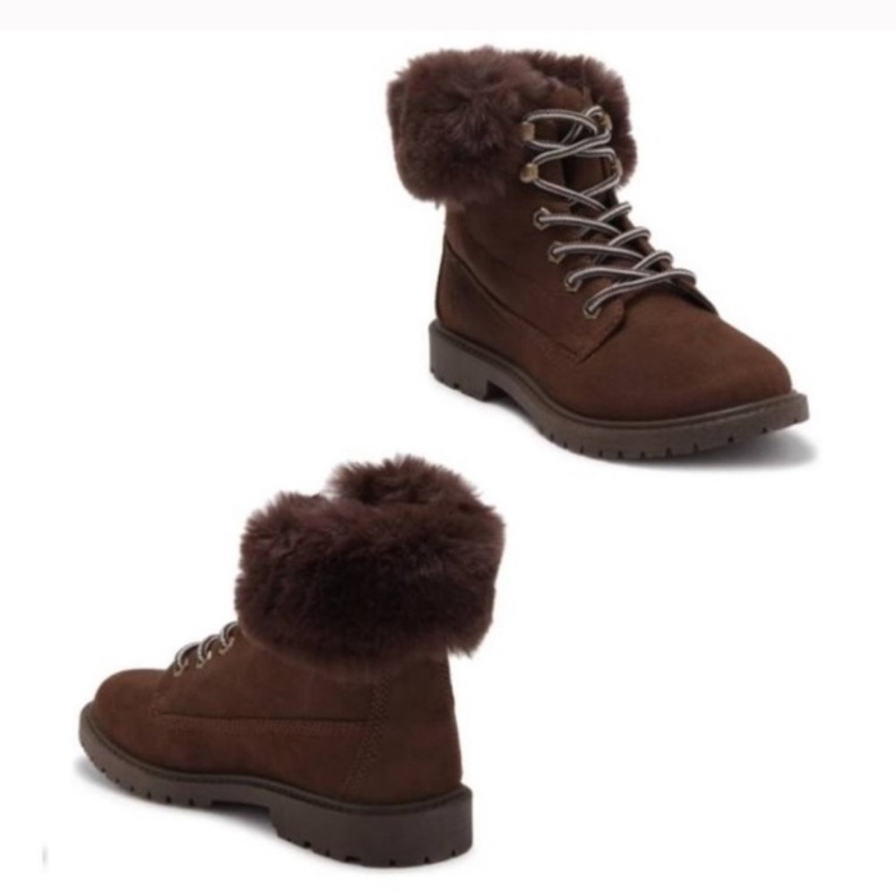 Rock and Candy by ZiGi brown ankle boots with faux fur Size 7